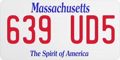MA license plate 639UD5