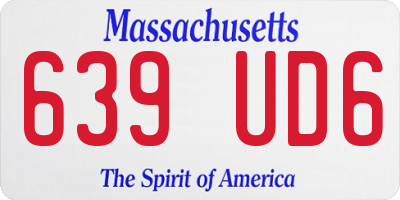 MA license plate 639UD6