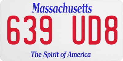 MA license plate 639UD8