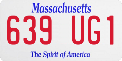 MA license plate 639UG1