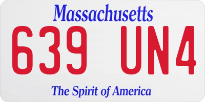 MA license plate 639UN4