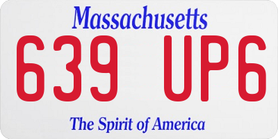 MA license plate 639UP6