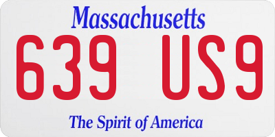 MA license plate 639US9