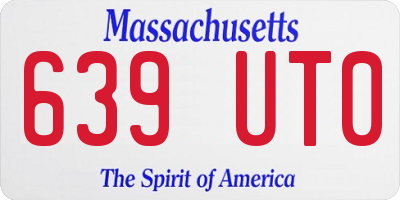 MA license plate 639UT0