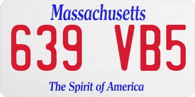 MA license plate 639VB5