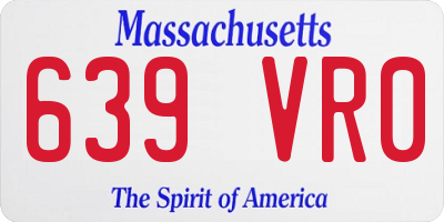 MA license plate 639VR0
