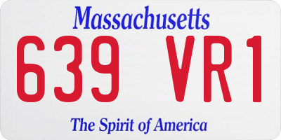 MA license plate 639VR1