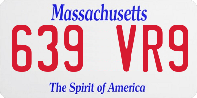 MA license plate 639VR9