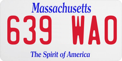 MA license plate 639WA0