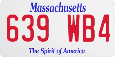MA license plate 639WB4