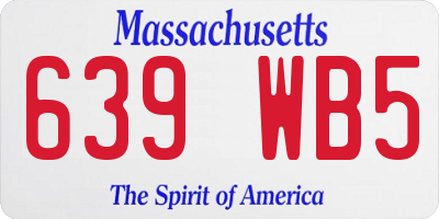 MA license plate 639WB5