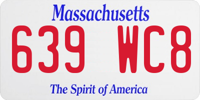 MA license plate 639WC8
