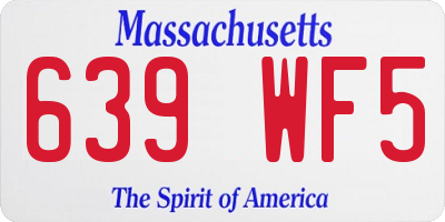 MA license plate 639WF5
