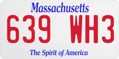 MA license plate 639WH3