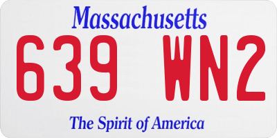 MA license plate 639WN2