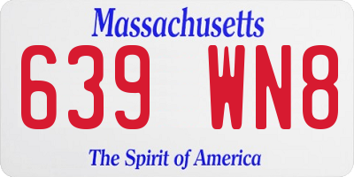 MA license plate 639WN8