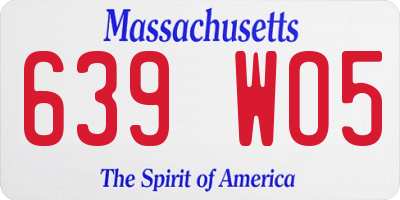 MA license plate 639WO5