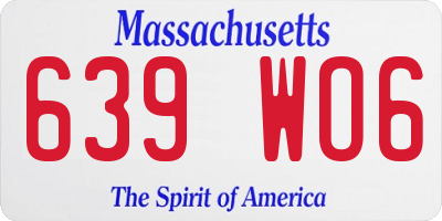 MA license plate 639WO6