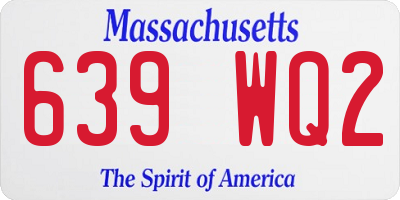 MA license plate 639WQ2