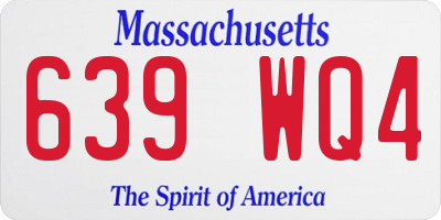 MA license plate 639WQ4