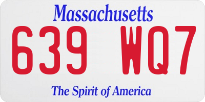 MA license plate 639WQ7
