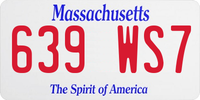 MA license plate 639WS7