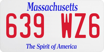 MA license plate 639WZ6