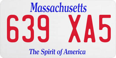 MA license plate 639XA5