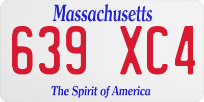 MA license plate 639XC4