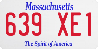MA license plate 639XE1