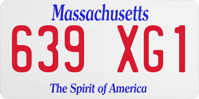 MA license plate 639XG1