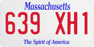 MA license plate 639XH1