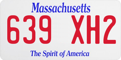 MA license plate 639XH2