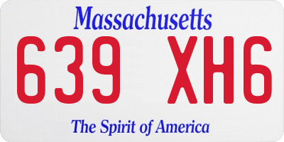 MA license plate 639XH6