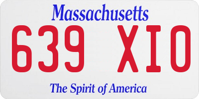 MA license plate 639XI0