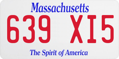 MA license plate 639XI5