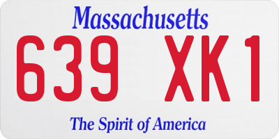 MA license plate 639XK1