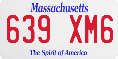 MA license plate 639XM6