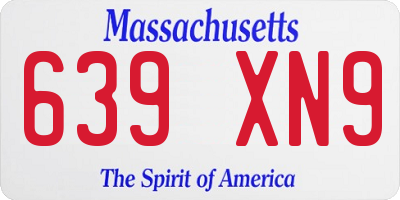 MA license plate 639XN9