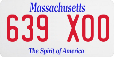 MA license plate 639XO0