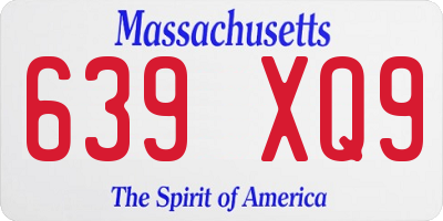 MA license plate 639XQ9