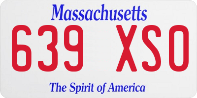 MA license plate 639XS0