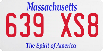 MA license plate 639XS8