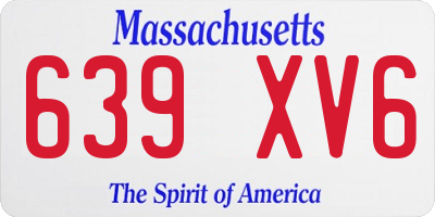 MA license plate 639XV6