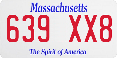 MA license plate 639XX8