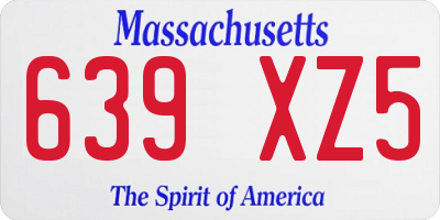 MA license plate 639XZ5