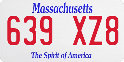 MA license plate 639XZ8
