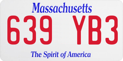 MA license plate 639YB3