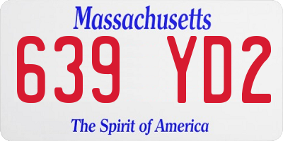MA license plate 639YD2
