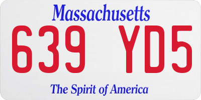 MA license plate 639YD5